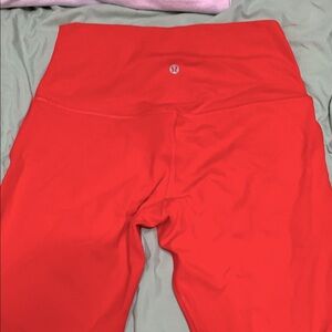 Lululemon Red High-Waisted Leggings Nearly New Size 8